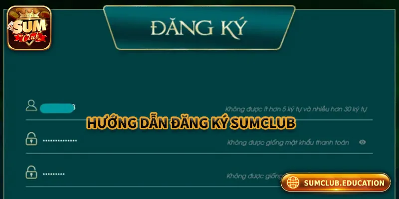 Cách đăng ký tài khoản tại Sumclub